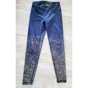 Lilly Pulitzer‎ XS Blue Gold Weekender Low Rise Anything Is Possible Legging